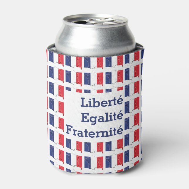 Patriotic FRENCH FLAG Liberté Egalité Fraternité Dosenkühler (Kanne Vorderseite)