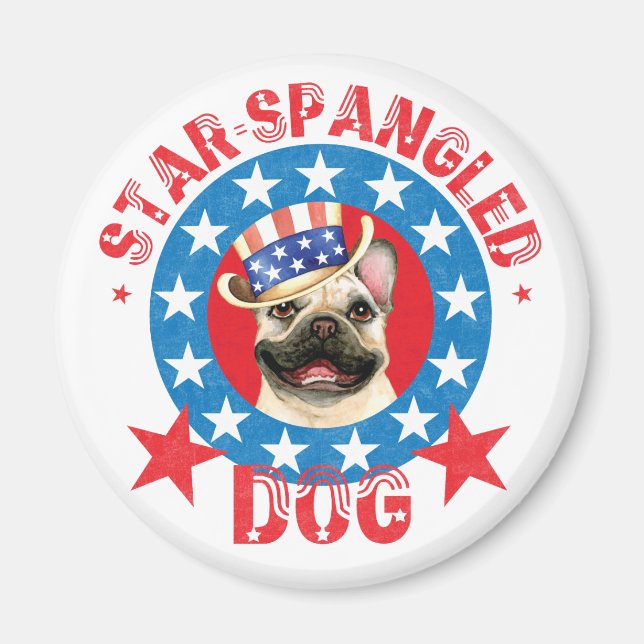 Patriotic Frenchie Magnet (Vorne)