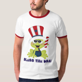 Patriotic Frog Bless USA Juli Vierter T - Shirt