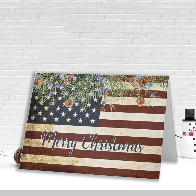 Patriotic Frohe Weihnachten Vintage amerikanische  (Von Creator hochgeladen)