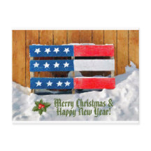 Patriotic Frohe Weihnachtsgrüße Postcard