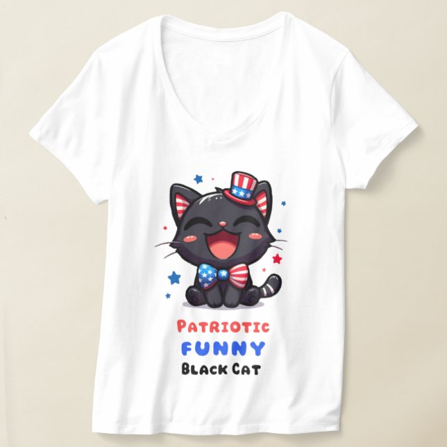 Patriotic Funny Black Cat Shirt for 4th July (Ablage )