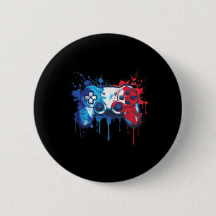 Patriotic Gamer - Red White Blue 4. Juli Video Button