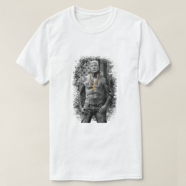 Patriotic Gangster Anti Liberal Pro Trump Republik T-Shirt (Design vorne)