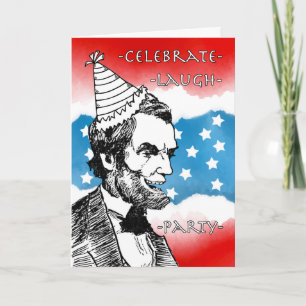 Patriotic Geburtstag mit Abraham Lincoln Laughing Karte
