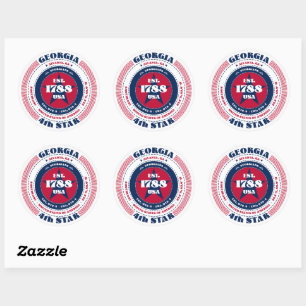 Patriotic Georgia Circle Design Aufkleber