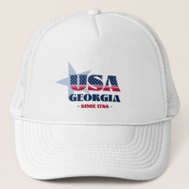 Patriotic Georgia Typografie Trucker Hat Truckerkappe
