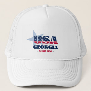 Patriotic Georgia Typografie Trucker Hat Truckerkappe