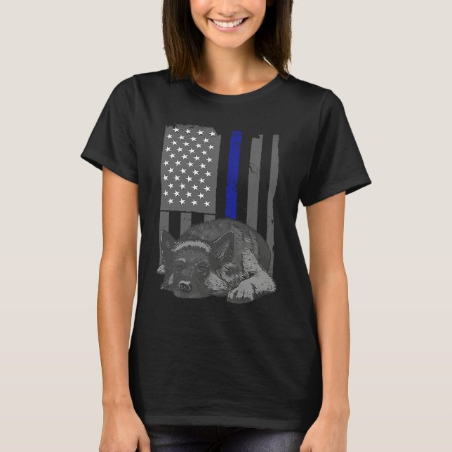 Patriotic German Shepherd America Flag 4th of July T-Shirt (Vorderseite)