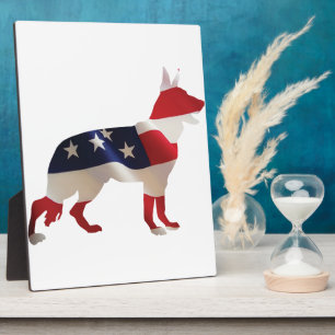 Patriotic German Shepherd Fotoplatte