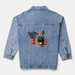 Patriotic German Shepherd Jeansjacke
