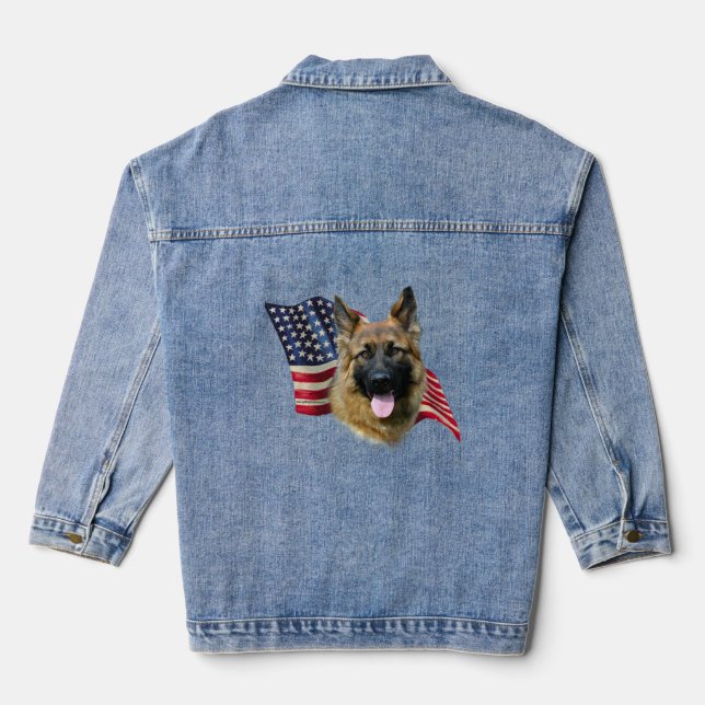 Patriotic German Shepherd Jeansjacke (Rückseite)