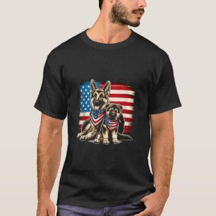 Patriotic German Shepherd Welppy AMERICAN FLAG 4. T-Shirt