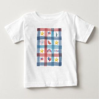 Patriotic Gingham America 4. Juli Sommer Baby T-shirt