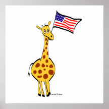 Patriotic Giraffe Poster