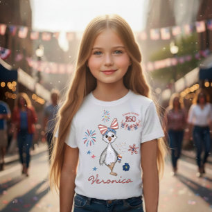 Patriotic Girl's US 250. Feier Albern Gans T-Shirt