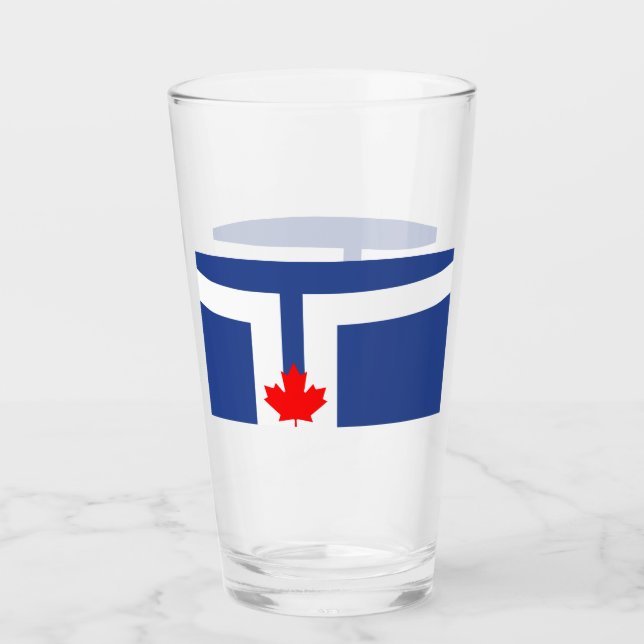 Patriotic glass cup with flag of Toronto, Canada Glas (Vorderseite)
