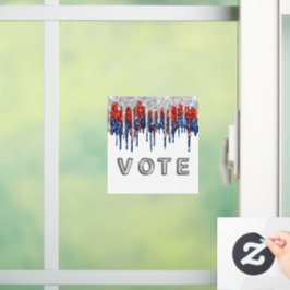 Patriotic Glitter Drip Border Vote Fensteraufkleber
