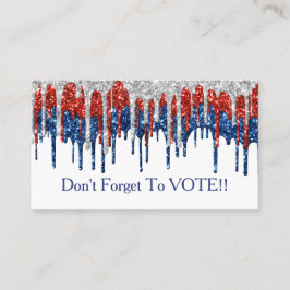 Patriotic Glitter Drip Border Vote Reminder Visitenkarte