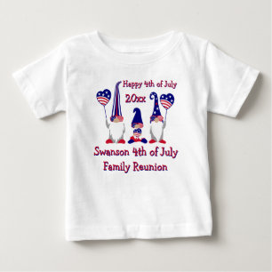 Patriotic Gnome Family Wiedersehen Celebration Baby T-shirt
