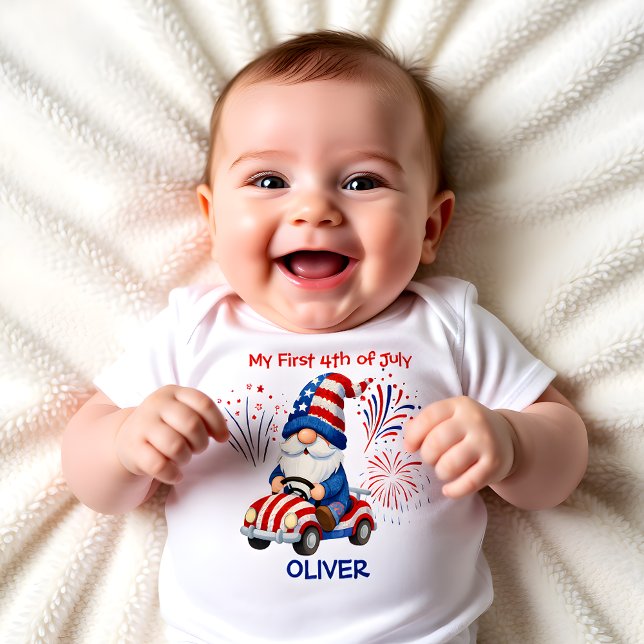 Patriotic Gnome First 4th Baby Strampler (Von Creator hochgeladen)