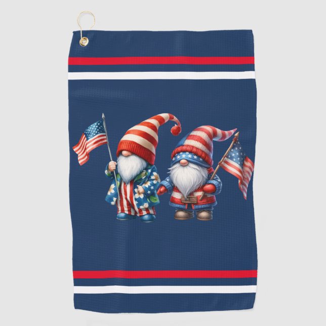 Patriotic Gnomes Golf Towel Golfhandtuch (Vorderseite)