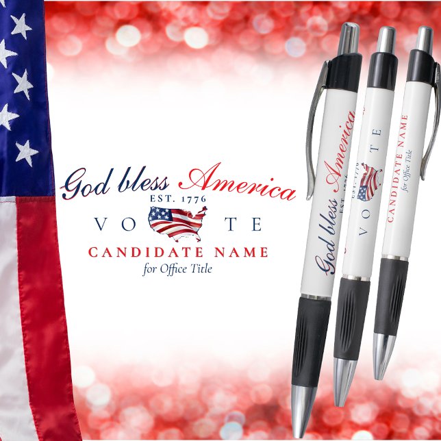 Patriotic God Bless America 250 Semiquincentennial Kugelschreiber (God Bless America 250 Semiquincentennial Patriotic Custom Keepsake Campaign Donors Volunteers Staff)