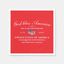 Patriotic God Bless America 250 Semiquincentennial Serviette