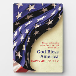 Patriotic GOD BLESS AMERICA 4. JULI Fotoplatte