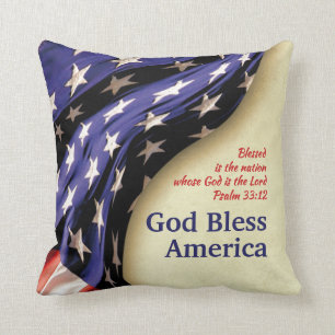 Patriotic GOD BLESS AMERICA Flag Kissen