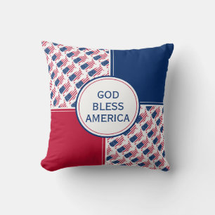 Patriotic GOD BLESS AMERICA Flag Kissen