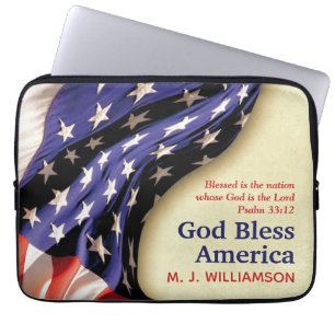 Patriotic GOD BLESS AMERICA Personalisiert Laptopschutzhülle