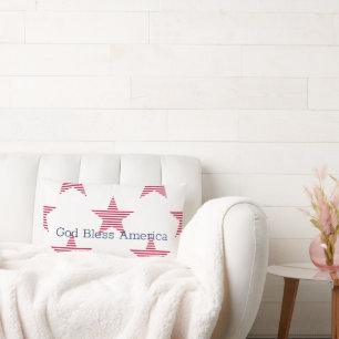 Patriotic God Bless America Stars Red White Blue Lendenkissen
