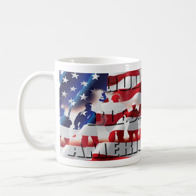 Patriotic God Bless America U.S.A.-Flagge Tasse (Links)