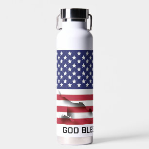 Patriotic GOD BLESS AMERICA USA Flag Trinkflasche