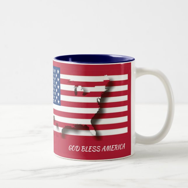 Patriotic GOD BLESS AMERICA Zweifarbige Tasse (Rechts)