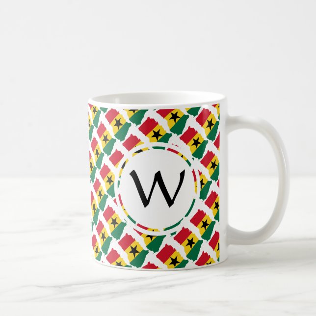 Patriotic GOD BLESS GHANA Monogram Kaffeetasse (Rechts)