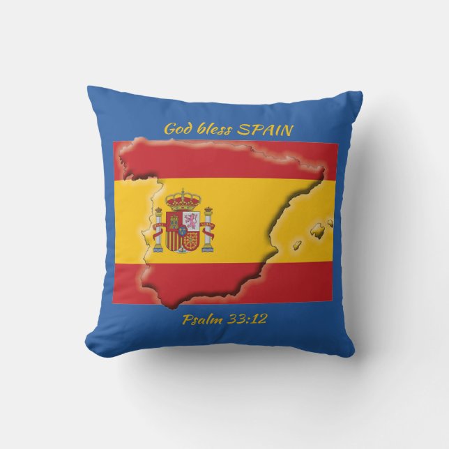 Patriotic GOD BLESS SPAIN Kissen (Vorderseite)