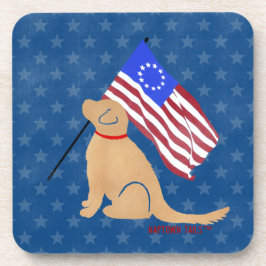 Patriotic Golden Retriever American Untersetzer Se