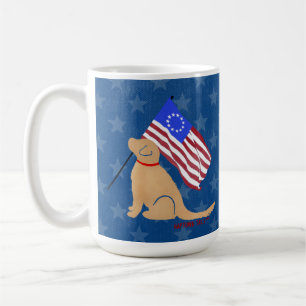 Patriotic Golden Retriever Dog American Flag Tasse