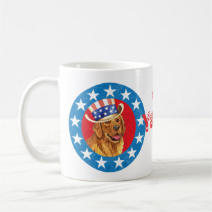 Patriotic Golden Retriever Tasse