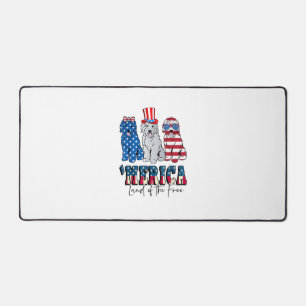 Patriotic Goldendoodle Dog 4. Juli USA Schreibtischunterlage