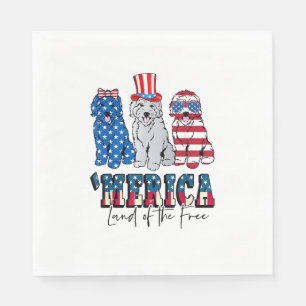 Patriotic Goldendoodle Dog 4. Juli USA Serviette