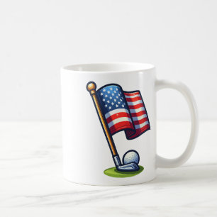 Patriotic Golf 4. Juli Unabhängigkeitstag der USA Kaffeetasse