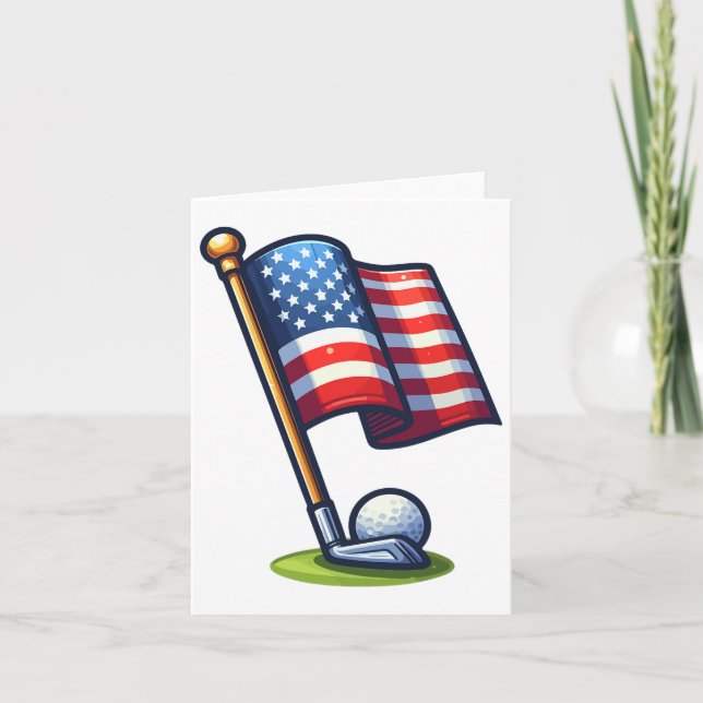 Patriotic Golf 4. Juli Unabhängigkeitstag der USA Karte (Vorderseite)