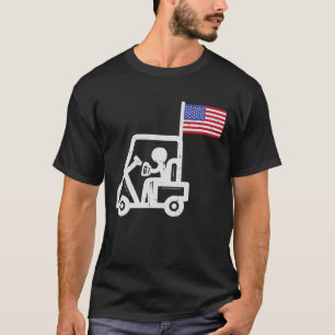 Patriotic Golf Cart American Flag GolfDrinker T-Shirt