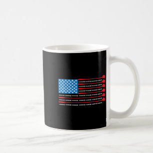 Patriotic Golf Shirt - Usa Flag Golf Clubs & amp; Kaffeetasse