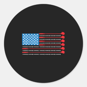 Patriotic Golf Shirt - Usa Flag Golf Clubs & amp;  Runder Aufkleber