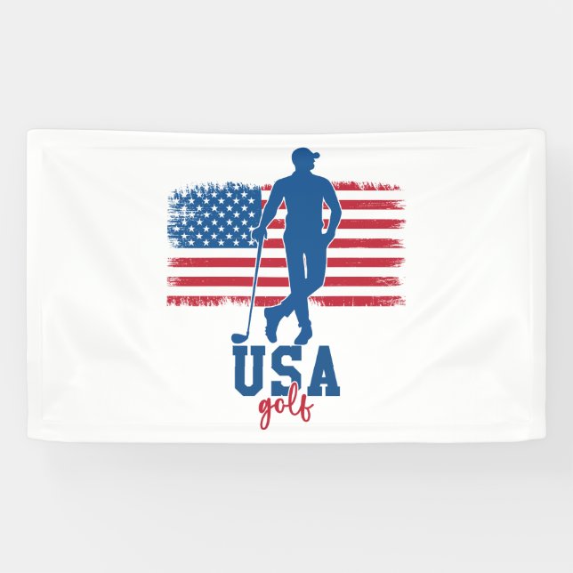 Patriotic Golf USA Banner (Horizontal)