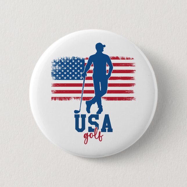 Patriotic Golf USA Button (Vorderseite)